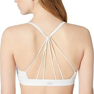Alo Yoga Women's Sunny Strappy Bra White Glossy Size Medium M